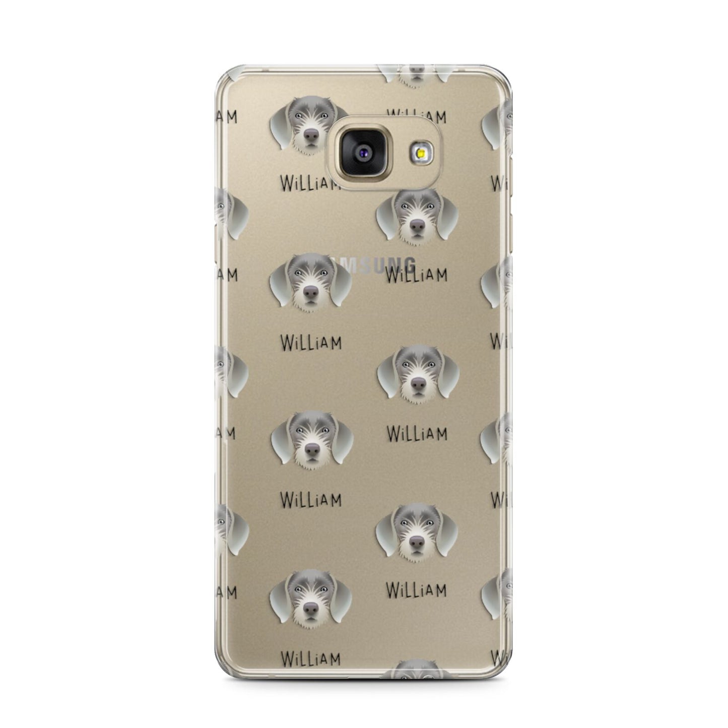 Slovakian Rough Haired Pointer Icon with Name Samsung Galaxy A7 2016 Case on gold phone