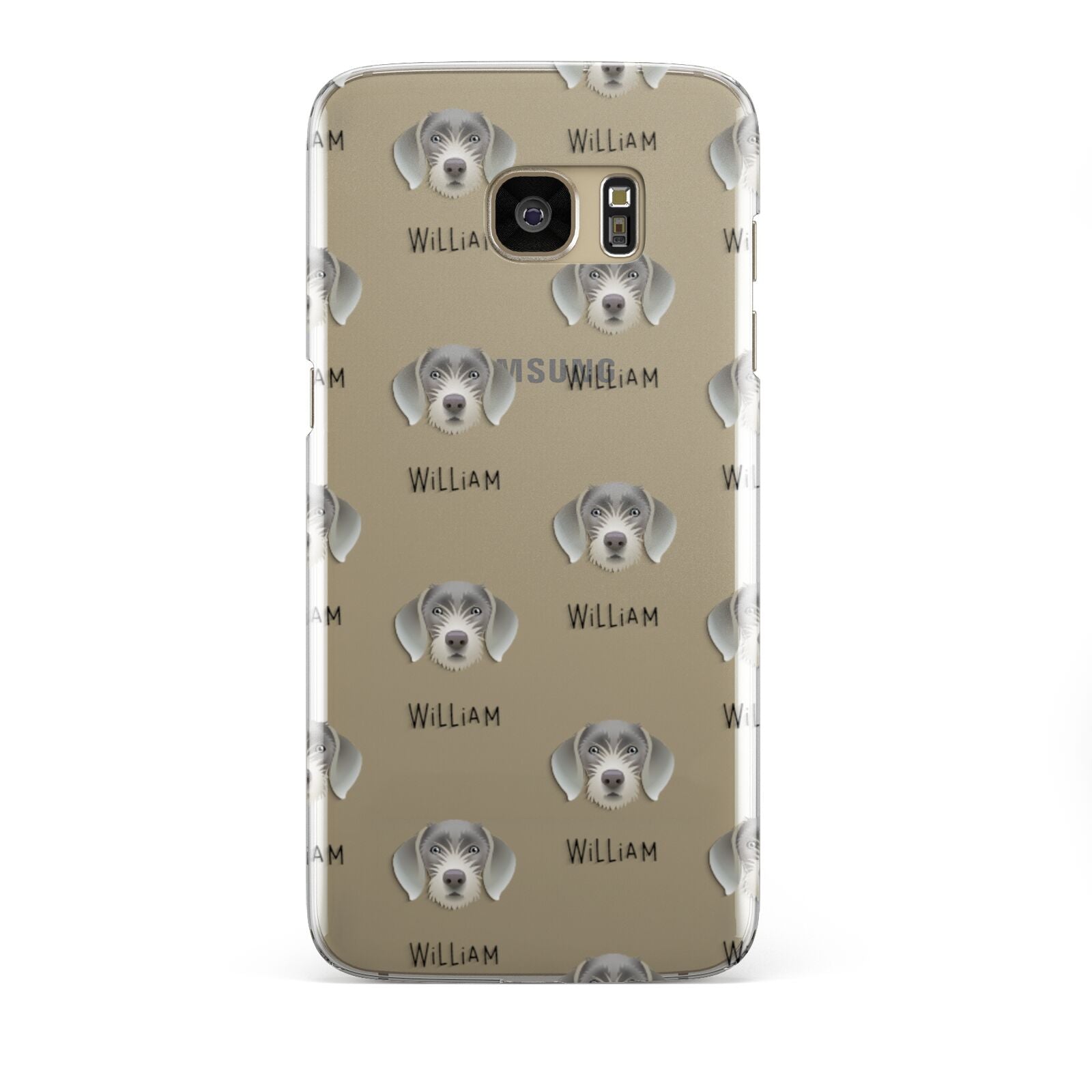 Slovakian Rough Haired Pointer Icon with Name Samsung Galaxy S7 Edge Case
