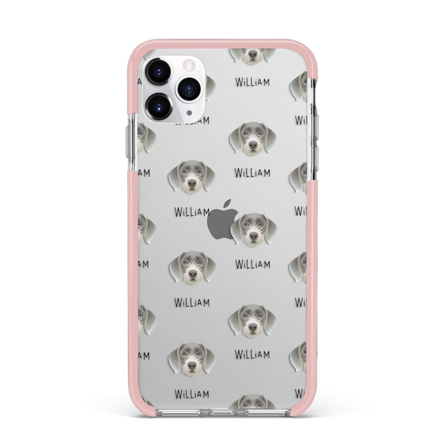 Slovakian Rough Haired Pointer Icon with Name iPhone 11 Pro Max Impact Pink Edge Case