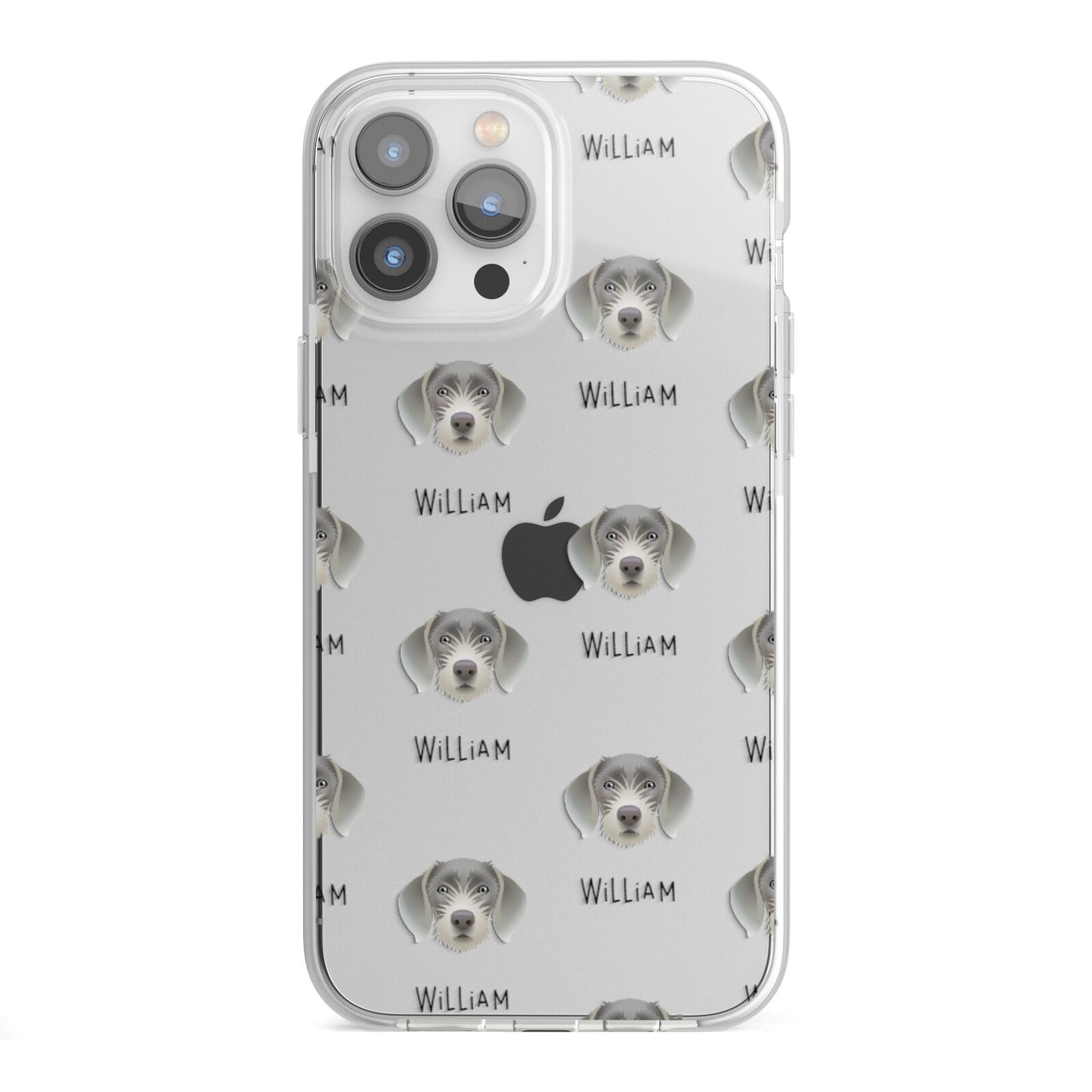 Slovakian Rough Haired Pointer Icon with Name iPhone 13 Pro Max TPU Impact Case with White Edges