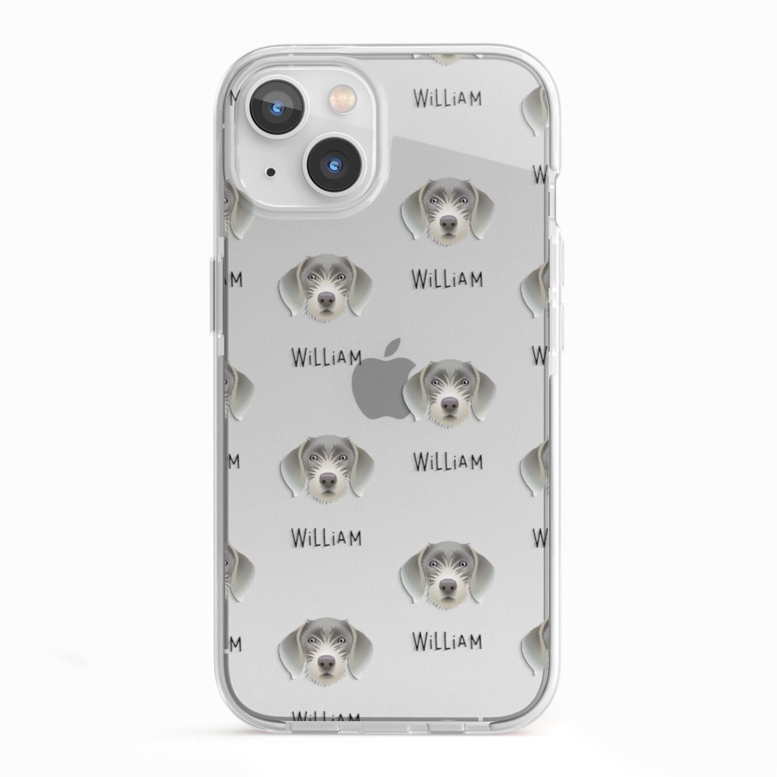 Slovakian Rough Haired Pointer Icon with Name iPhone 13 TPU Impact Case with White Edges