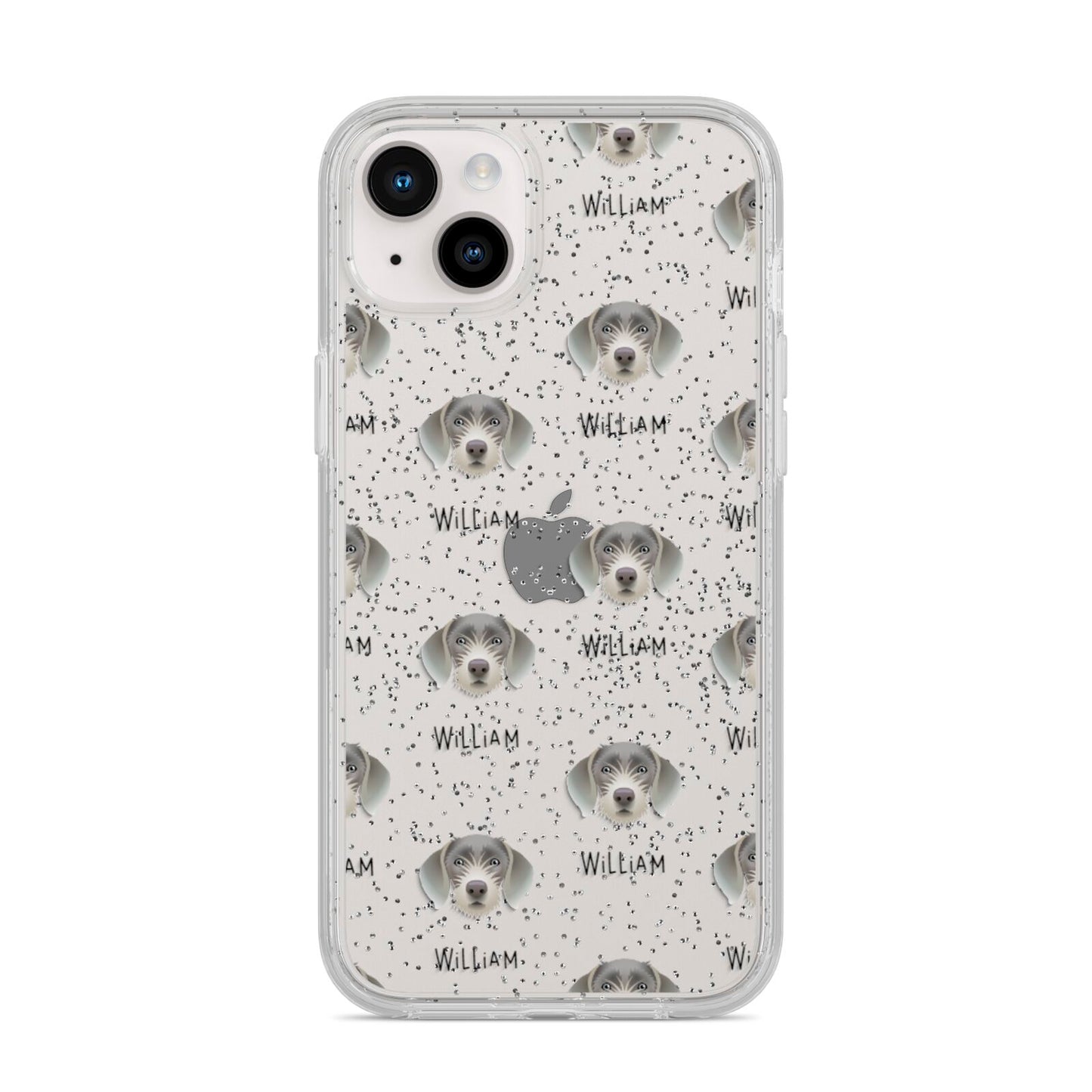 Slovakian Rough Haired Pointer Icon with Name iPhone 14 Plus Glitter Tough Case Starlight
