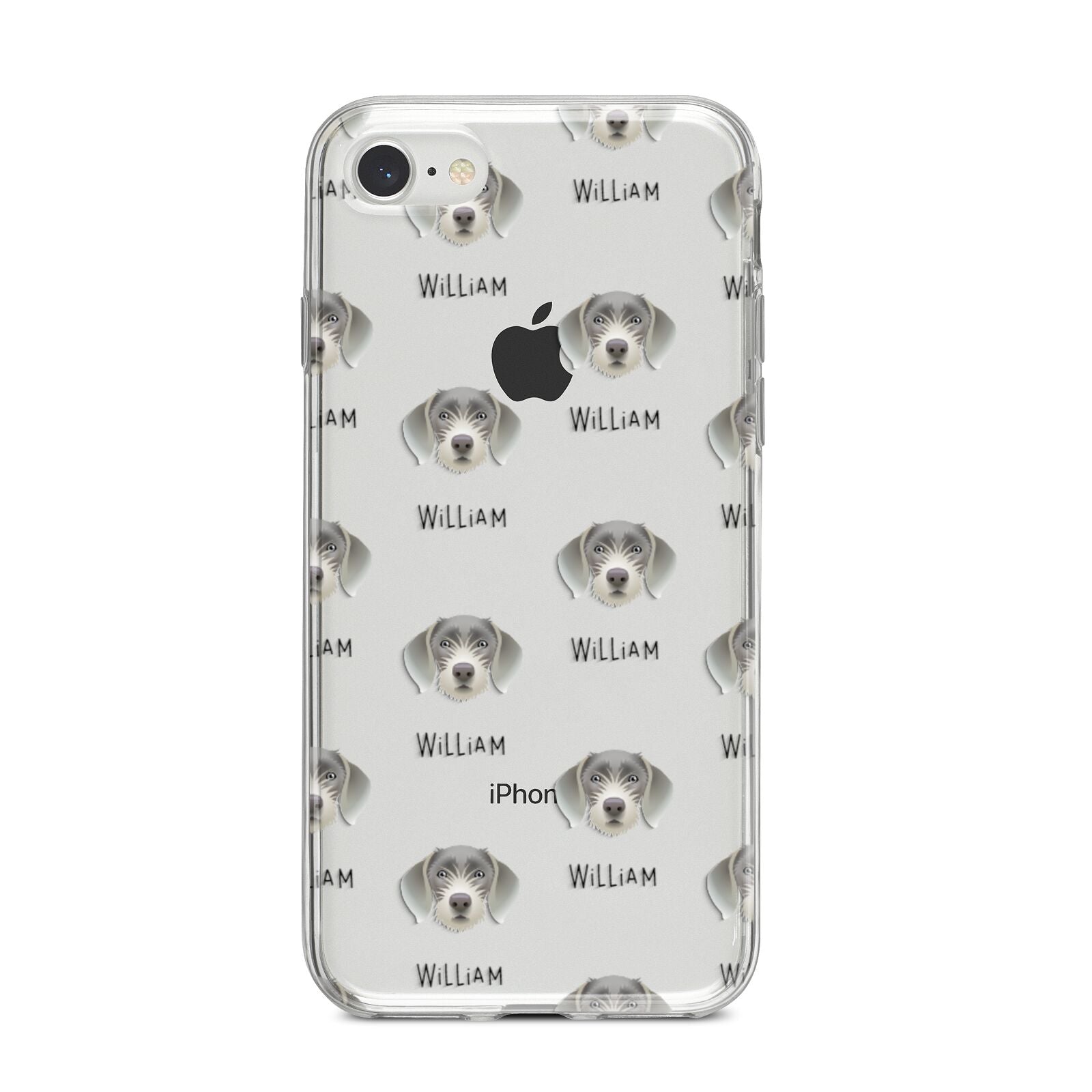 Slovakian Rough Haired Pointer Icon with Name iPhone 8 Bumper Case on Silver iPhone