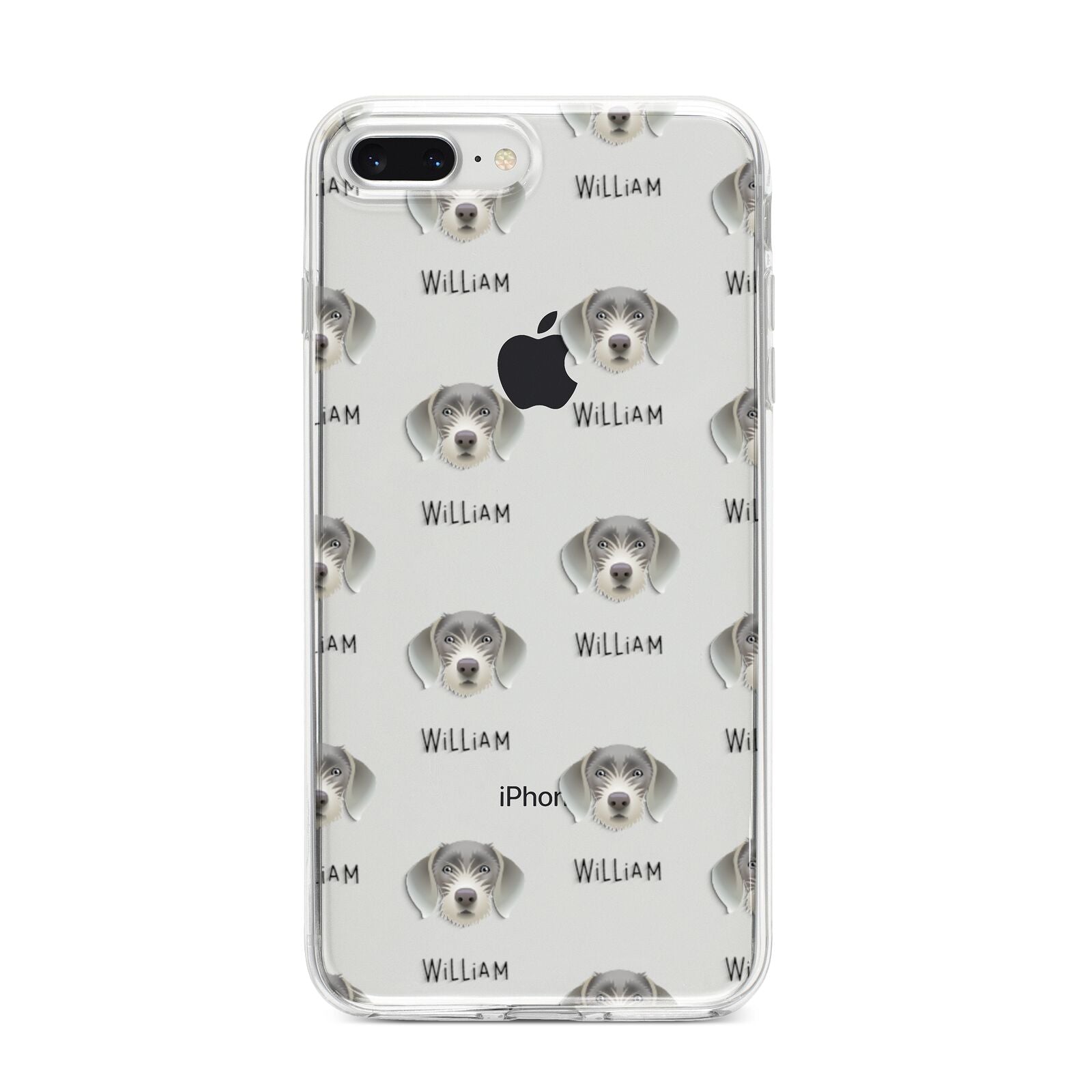 Slovakian Rough Haired Pointer Icon with Name iPhone 8 Plus Bumper Case on Silver iPhone