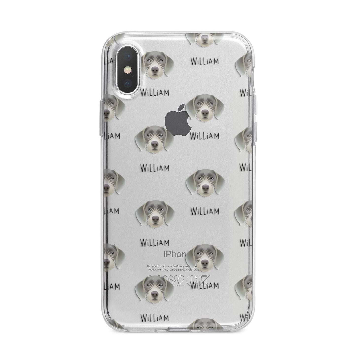 Slovakian Rough Haired Pointer Icon with Name iPhone X Bumper Case on Silver iPhone Alternative Image 1