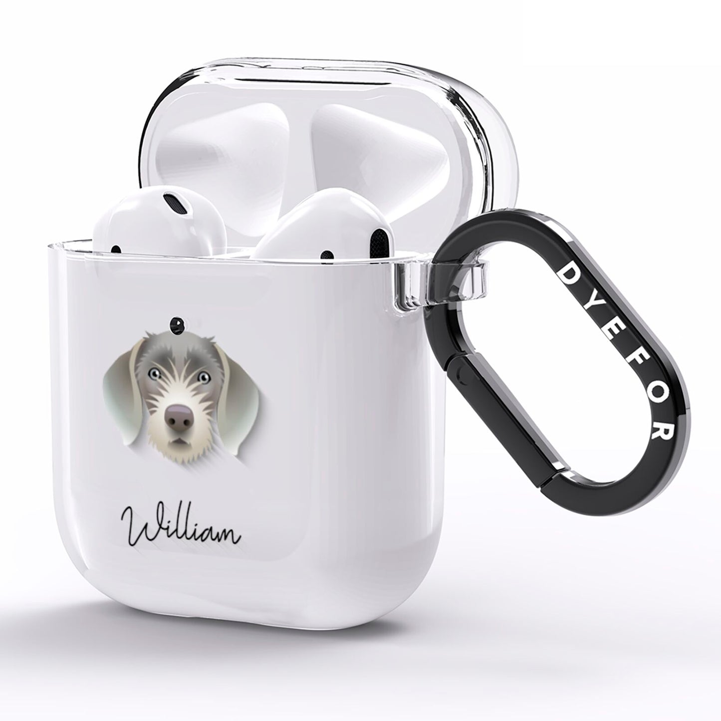 Slovakian Rough Haired Pointer Personalised AirPods Clear Case Side Image