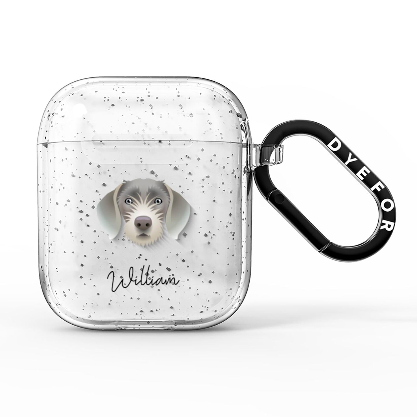 Slovakian Rough Haired Pointer Personalised AirPods Glitter Case