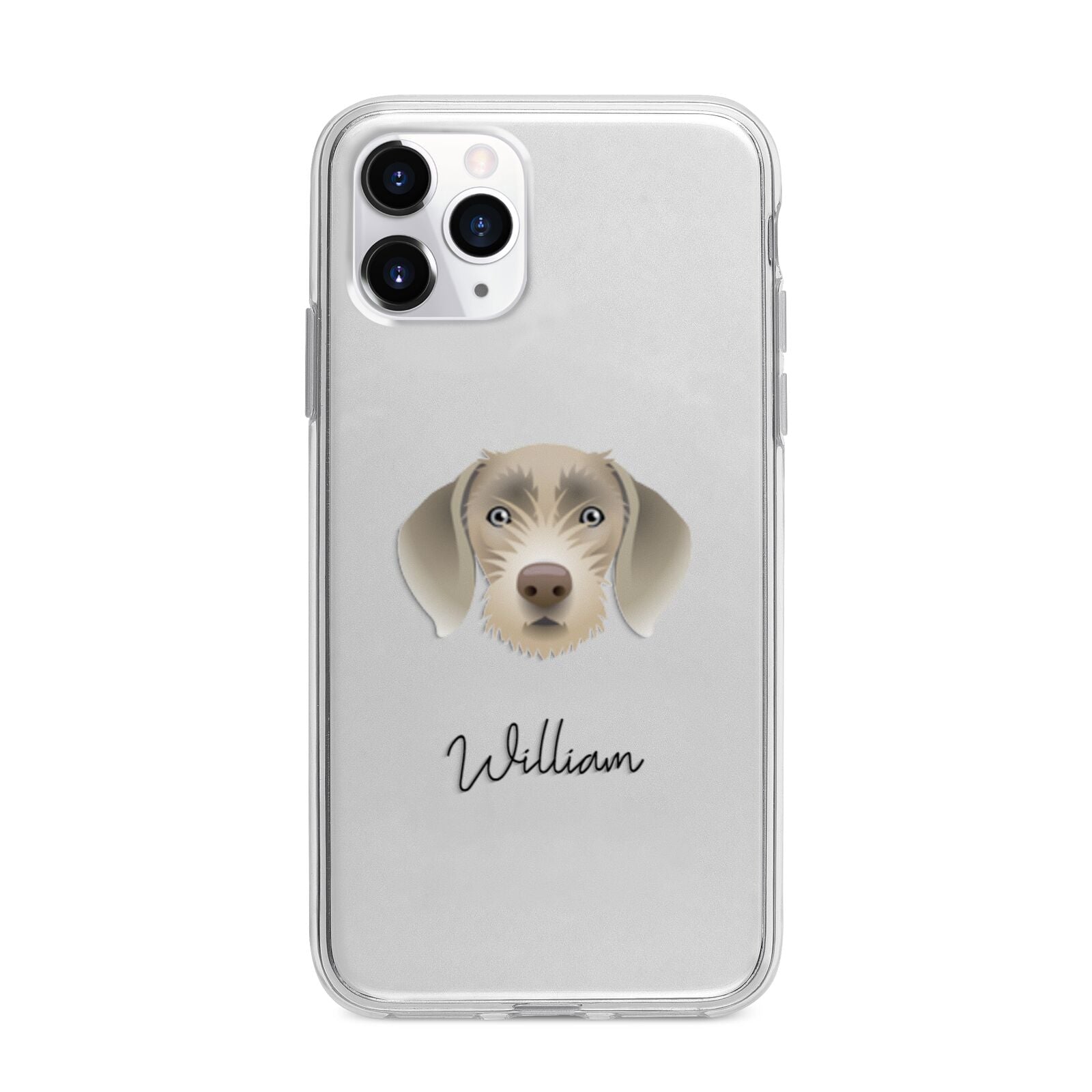 Slovakian Rough Haired Pointer Personalised Apple iPhone 11 Pro Max in Silver with Bumper Case