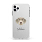 Slovakian Rough Haired Pointer Personalised Apple iPhone 11 Pro Max in Silver with White Impact Case