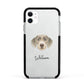 Slovakian Rough Haired Pointer Personalised Apple iPhone 11 in White with Black Impact Case