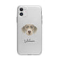 Slovakian Rough Haired Pointer Personalised Apple iPhone 11 in White with Bumper Case