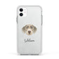 Slovakian Rough Haired Pointer Personalised Apple iPhone 11 in White with White Impact Case