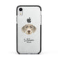 Slovakian Rough Haired Pointer Personalised Apple iPhone XR Impact Case Black Edge on Silver Phone