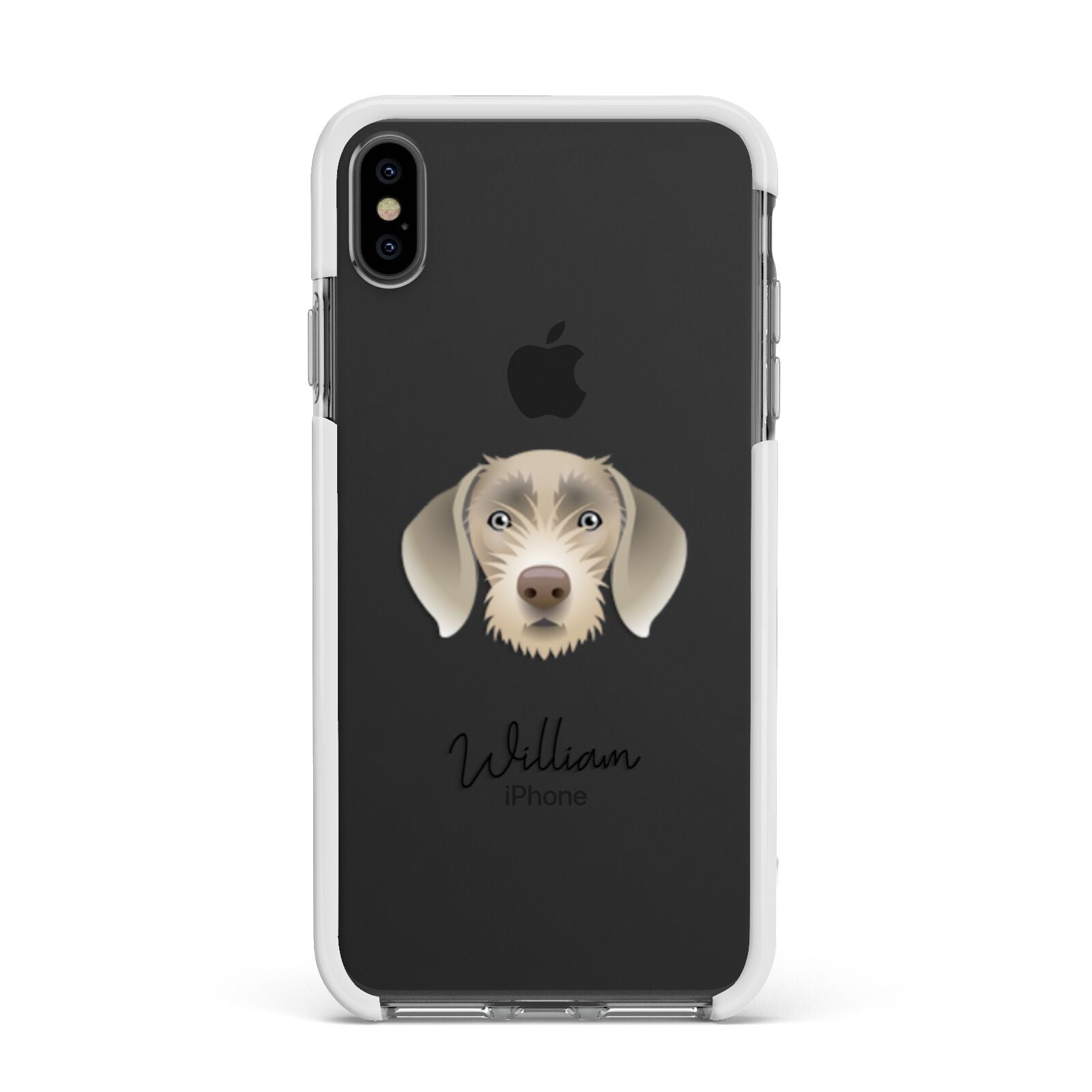 Slovakian Rough Haired Pointer Personalised Apple iPhone Xs Max Impact Case White Edge on Black Phone