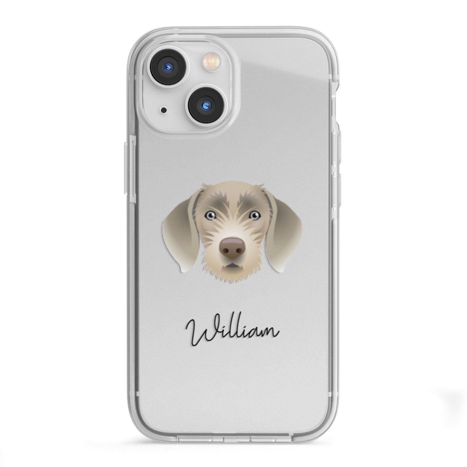 Slovakian Rough Haired Pointer Personalised iPhone 13 Mini TPU Impact Case with White Edges