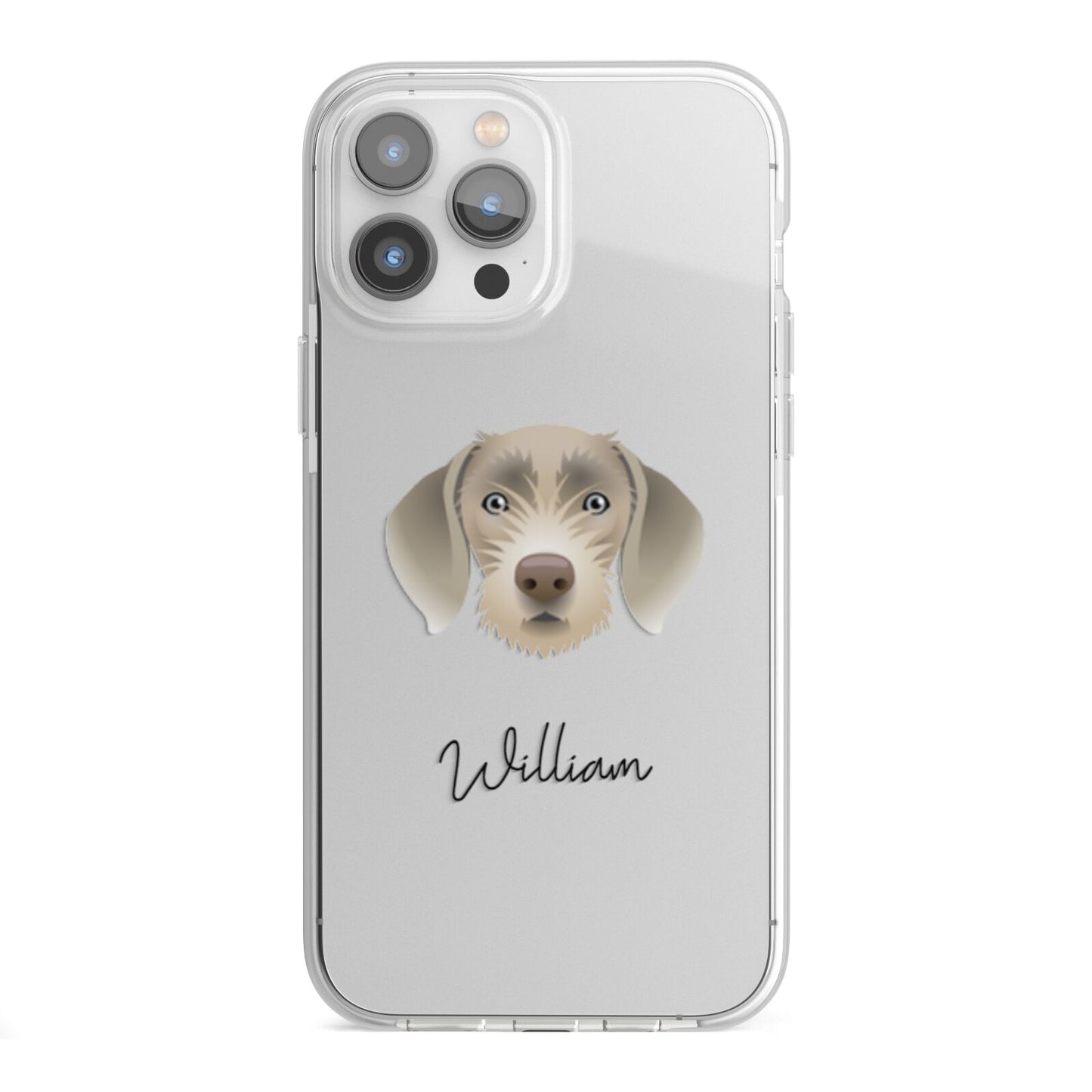 Slovakian Rough Haired Pointer Personalised iPhone 13 Pro Max TPU Impact Case with White Edges