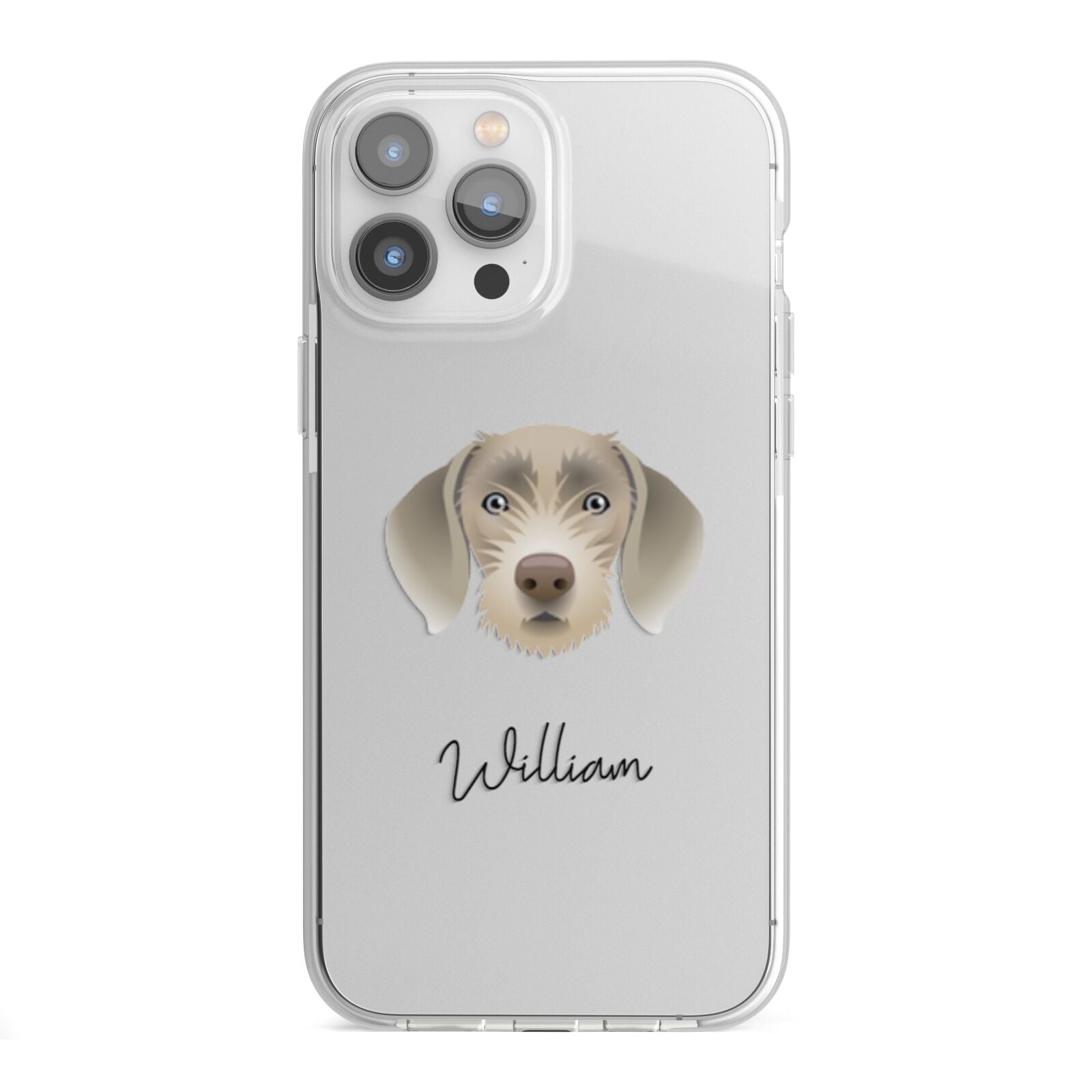 Slovakian Rough Haired Pointer Personalised iPhone 13 Pro Max TPU Impact Case with White Edges