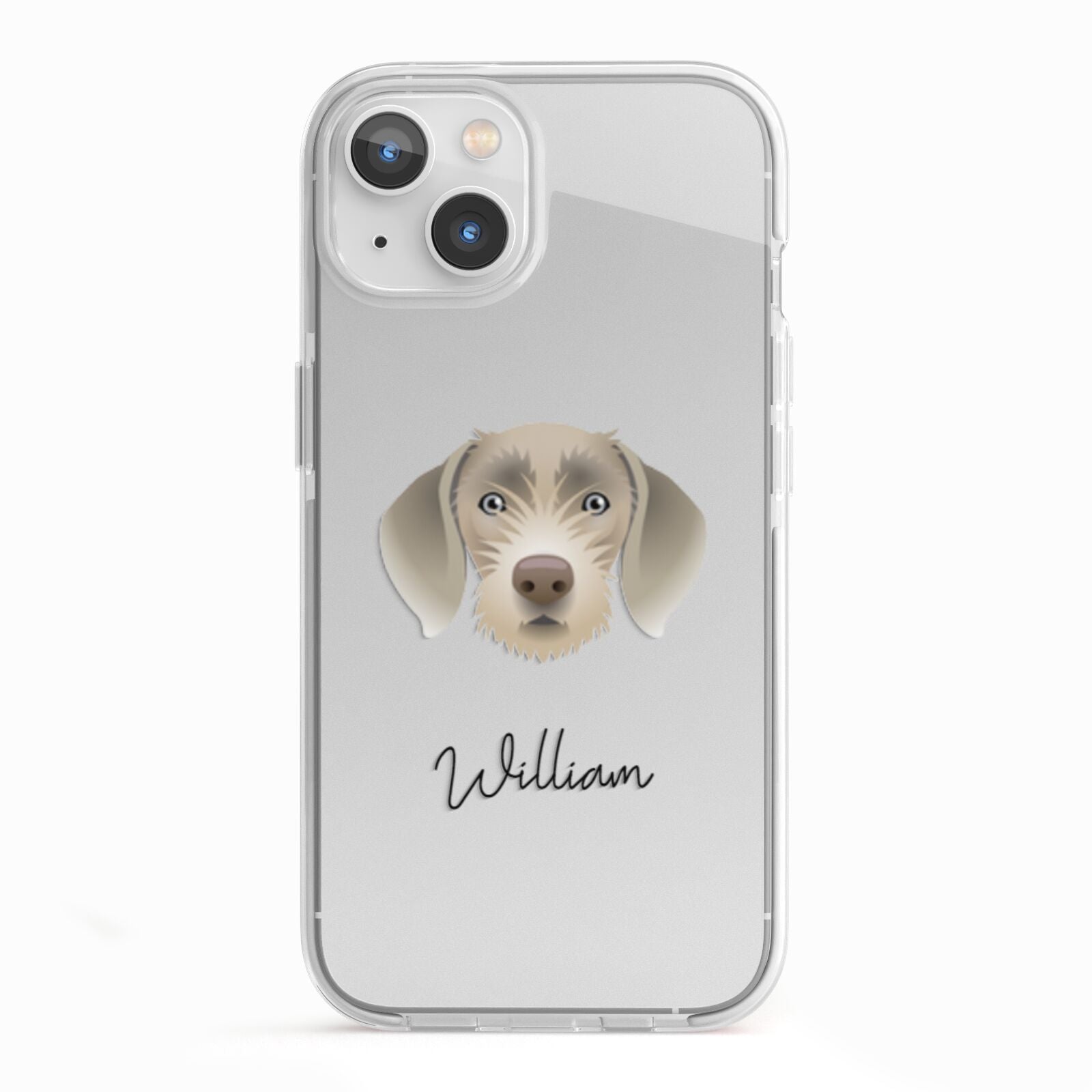 Slovakian Rough Haired Pointer Personalised iPhone 13 TPU Impact Case with White Edges