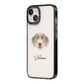 Slovakian Rough Haired Pointer Personalised iPhone 14 Black Impact Case Side Angle on Silver phone