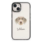Slovakian Rough Haired Pointer Personalised iPhone 14 Black Impact Case on Silver phone