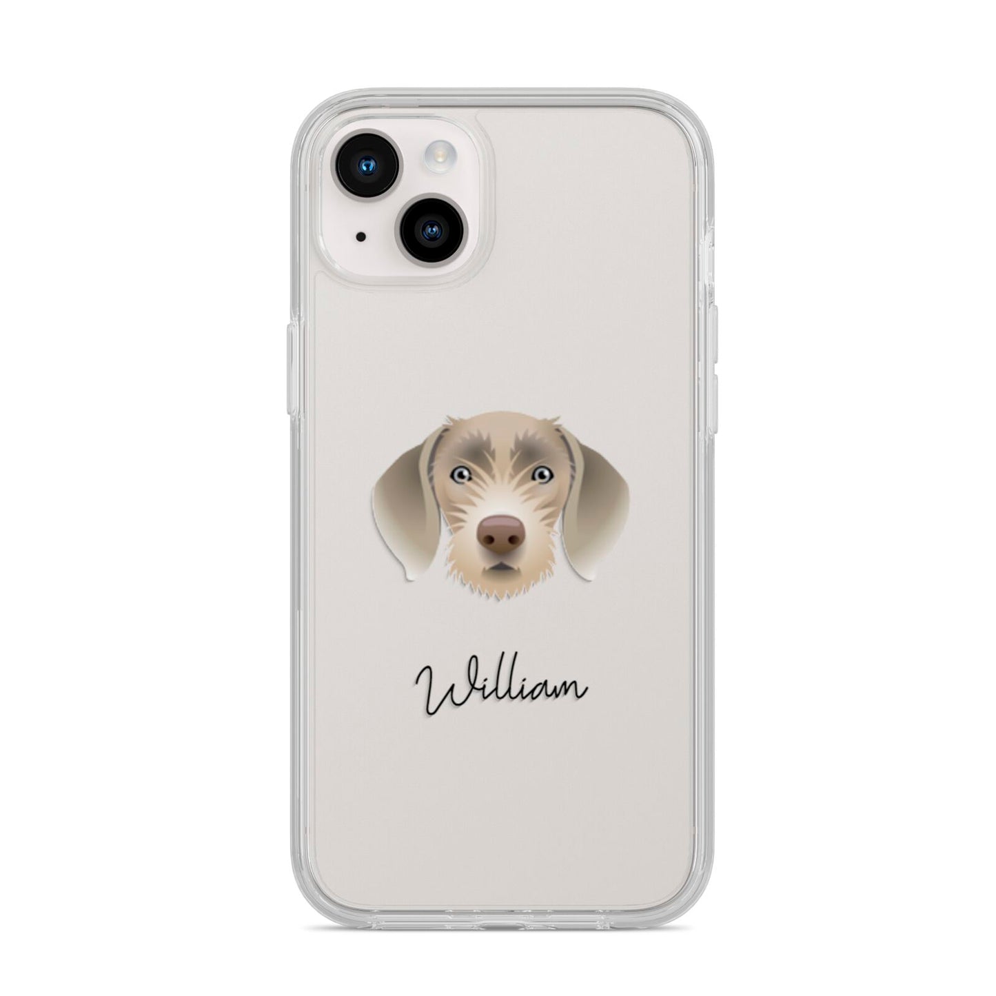 Slovakian Rough Haired Pointer Personalised iPhone 14 Plus Clear Tough Case Starlight