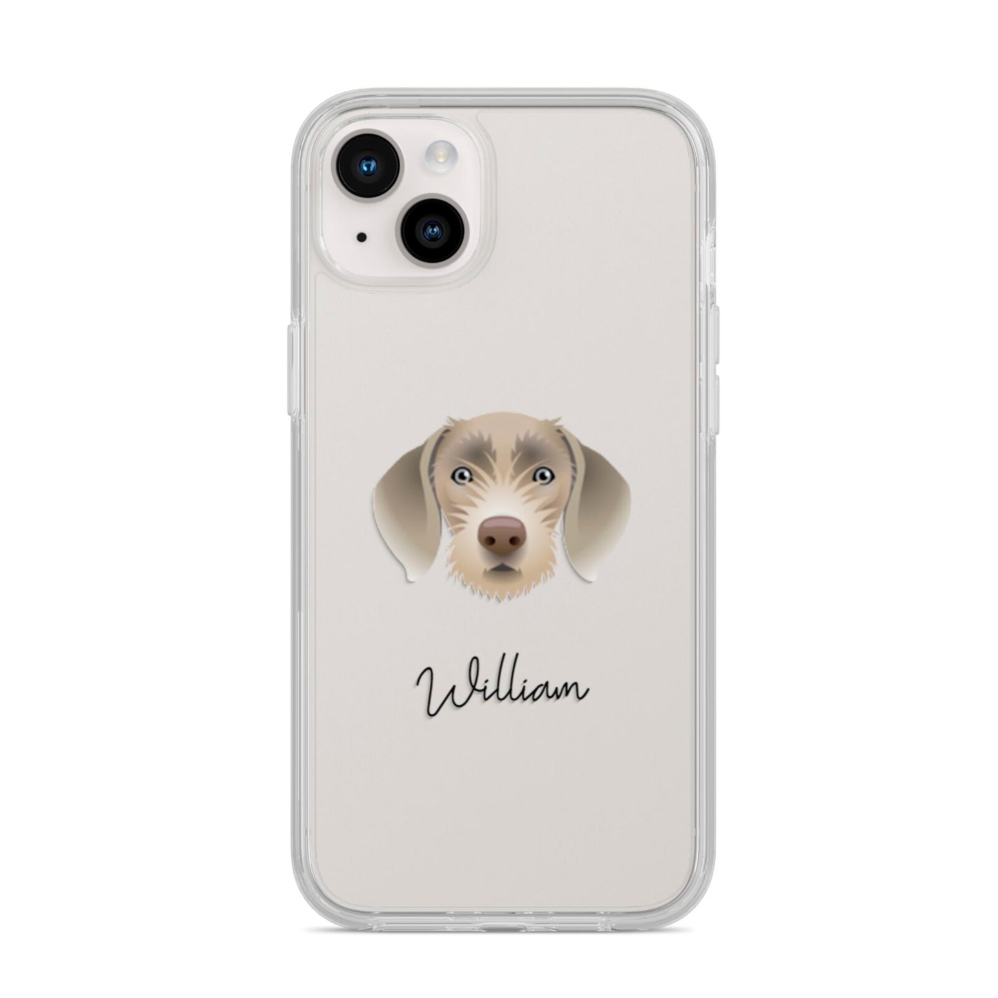 Slovakian Rough Haired Pointer Personalised iPhone 14 Plus Clear Tough Case Starlight