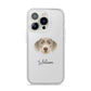 Slovakian Rough Haired Pointer Personalised iPhone 14 Pro Clear Tough Case Silver