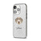 Slovakian Rough Haired Pointer Personalised iPhone 14 Pro Glitter Tough Case Silver Angled Image