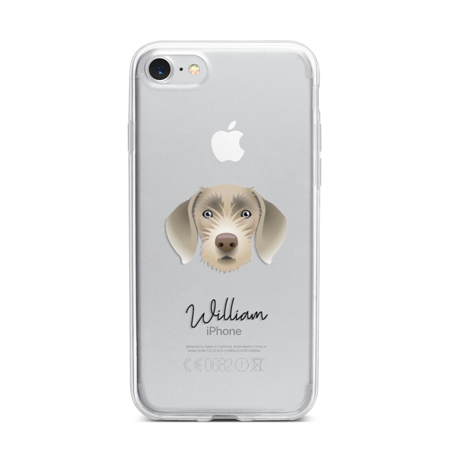 Slovakian Rough Haired Pointer Personalised iPhone 7 Bumper Case on Silver iPhone