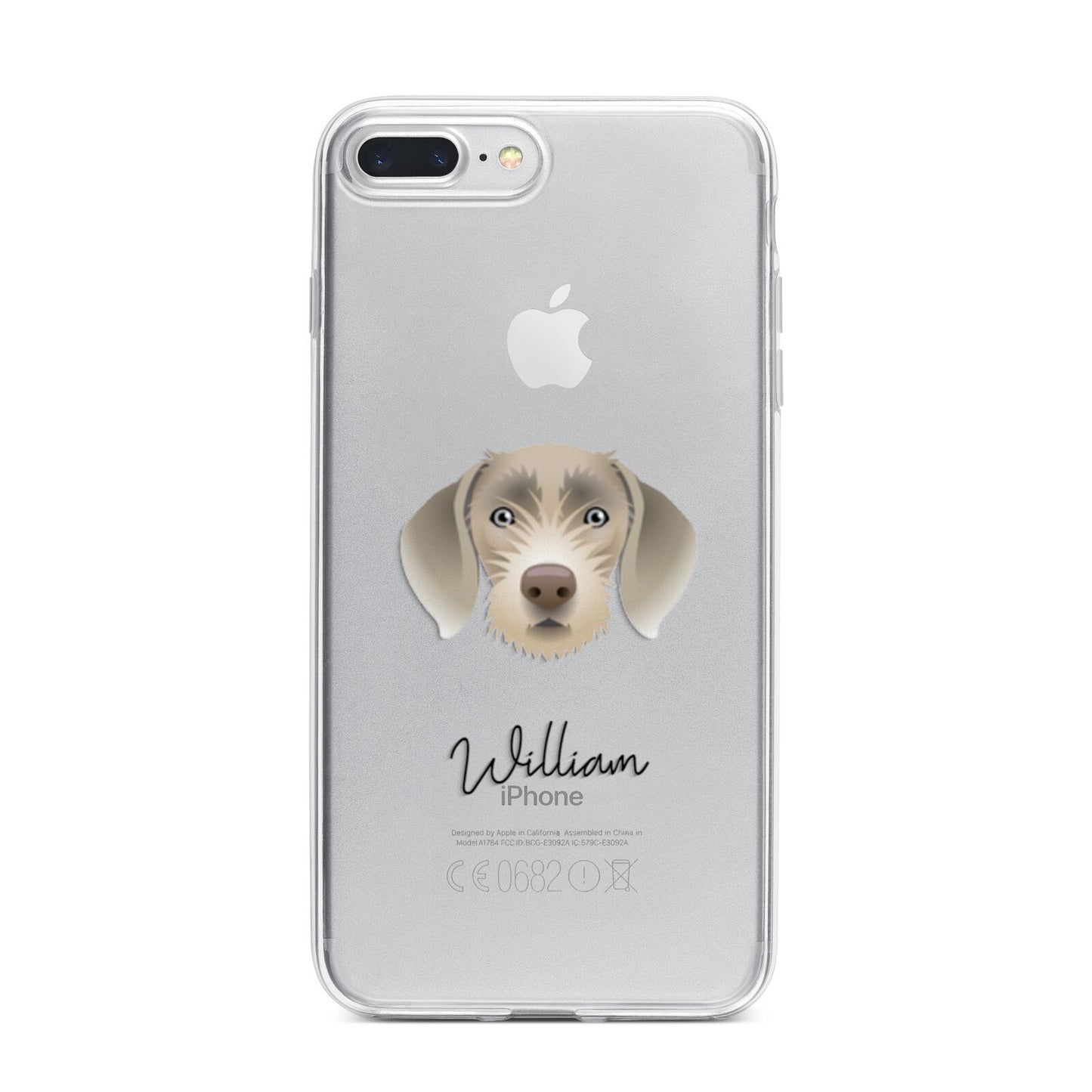 Slovakian Rough Haired Pointer Personalised iPhone 7 Plus Bumper Case on Silver iPhone