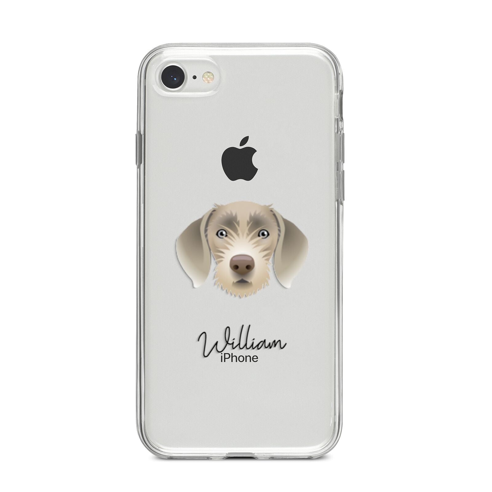Slovakian Rough Haired Pointer Personalised iPhone 8 Bumper Case on Silver iPhone