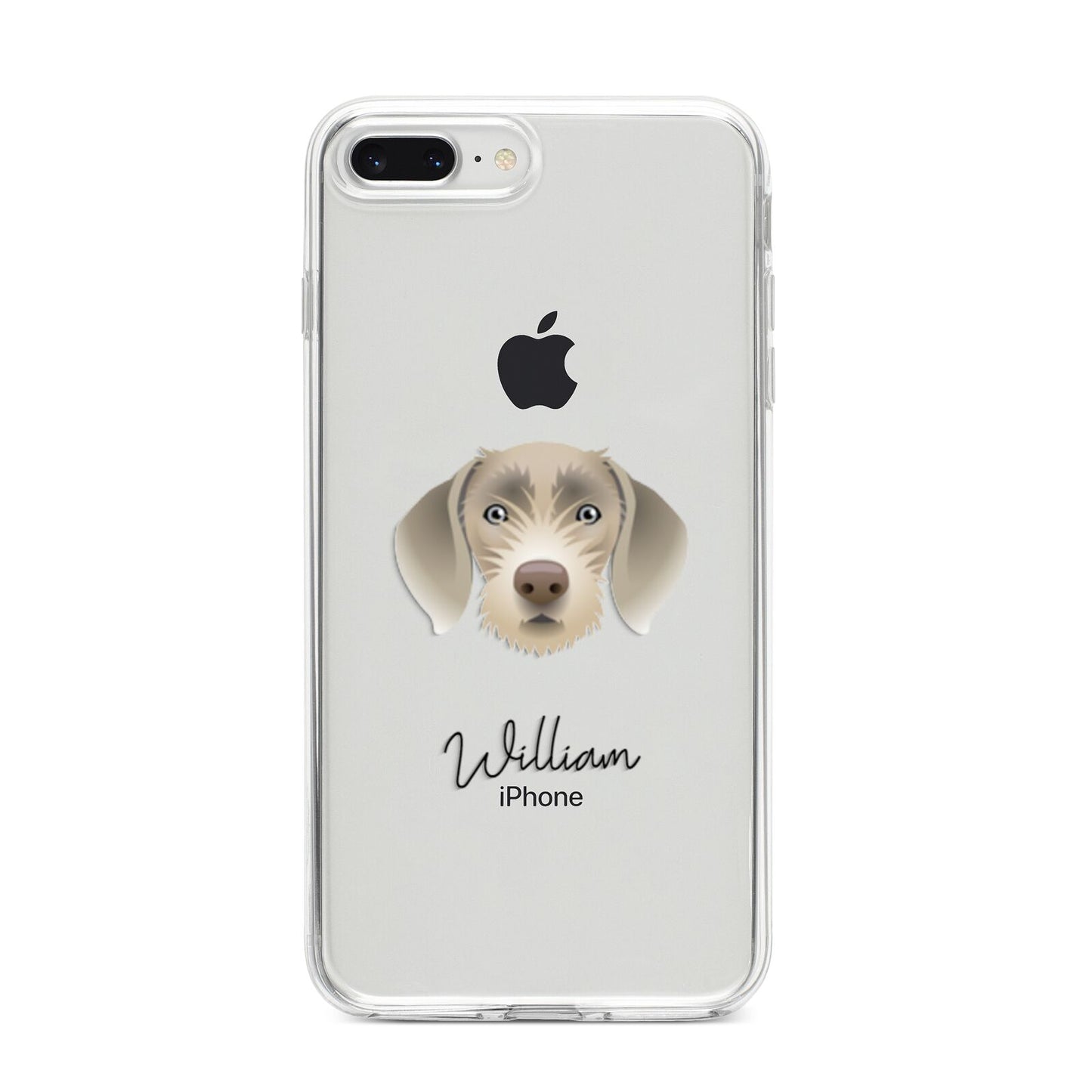 Slovakian Rough Haired Pointer Personalised iPhone 8 Plus Bumper Case on Silver iPhone