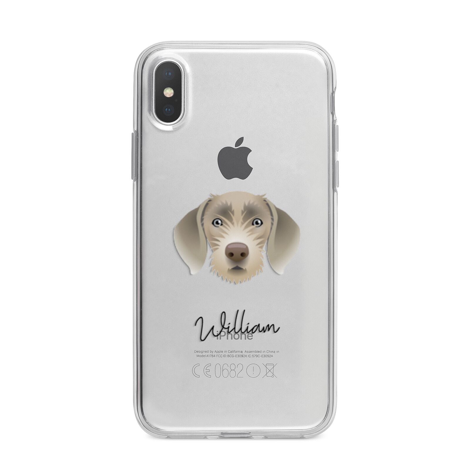 Slovakian Rough Haired Pointer Personalised iPhone X Bumper Case on Silver iPhone Alternative Image 1