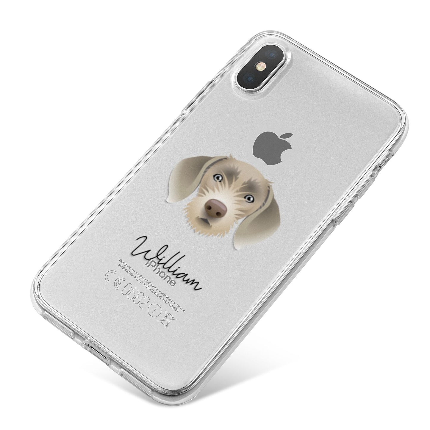 Slovakian Rough Haired Pointer Personalised iPhone X Bumper Case on Silver iPhone