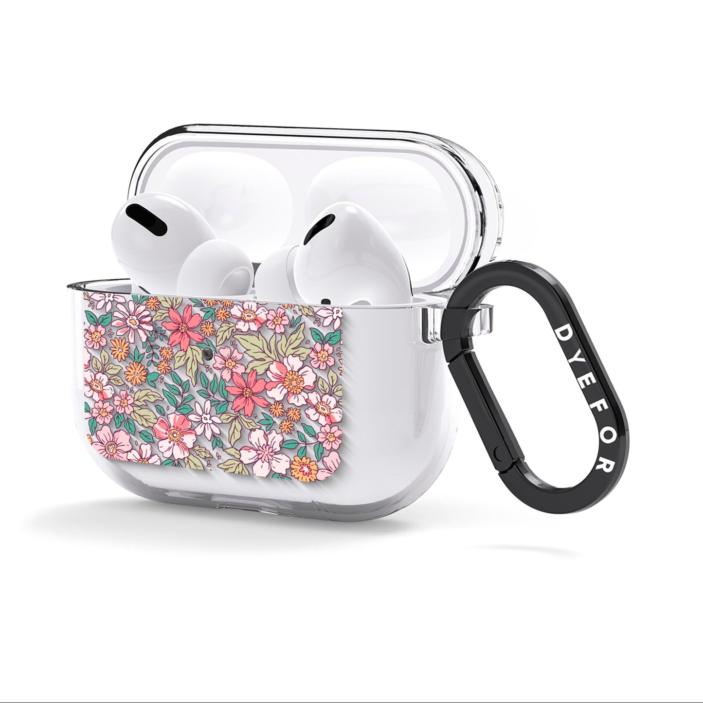 Small Floral Pattern AirPods Clear Case 3rd Gen Side Image