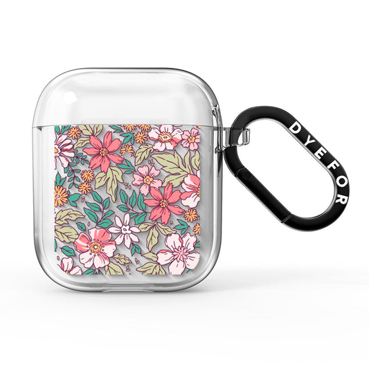 Small Floral Pattern AirPods Clear Case