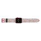 Small Floral Pattern Apple Watch Strap Landscape Image Red Hardware