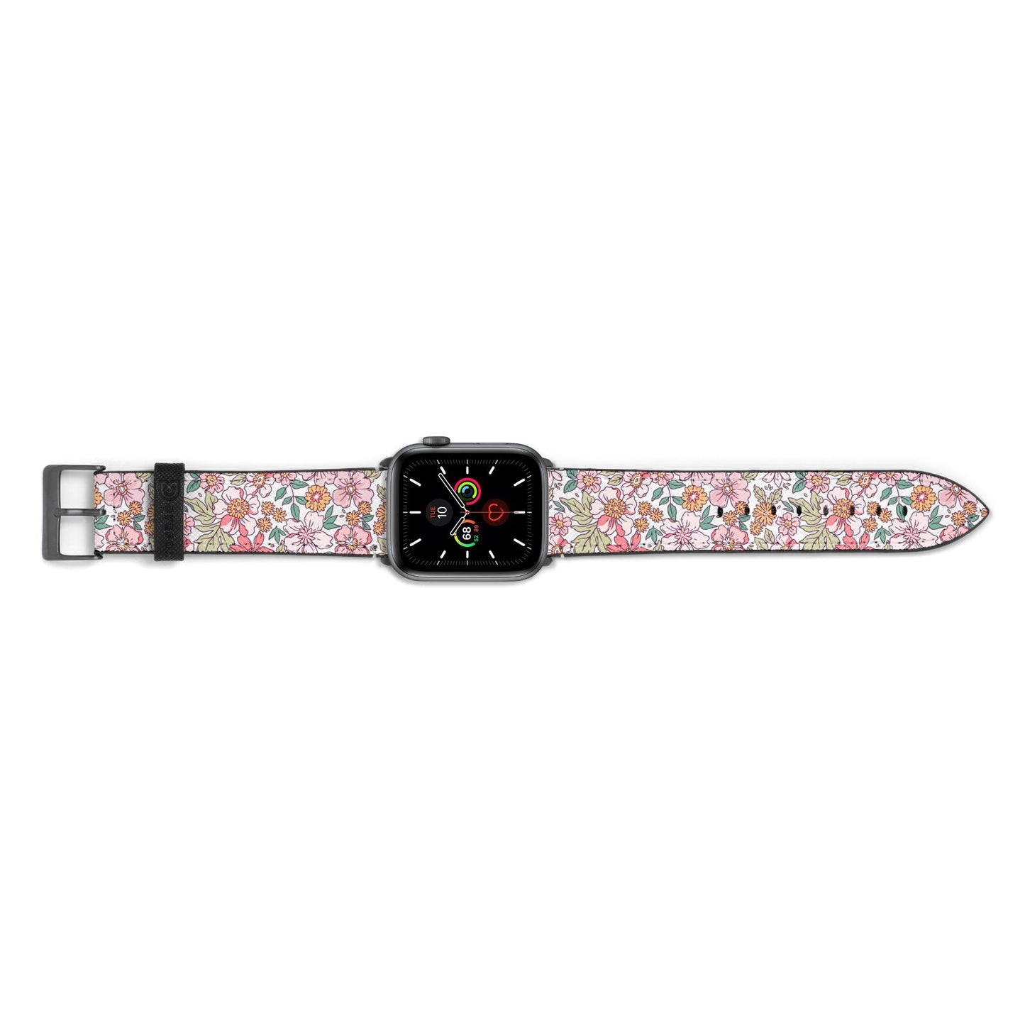 Small Floral Pattern Apple Watch Strap Landscape Image Space Grey Hardware