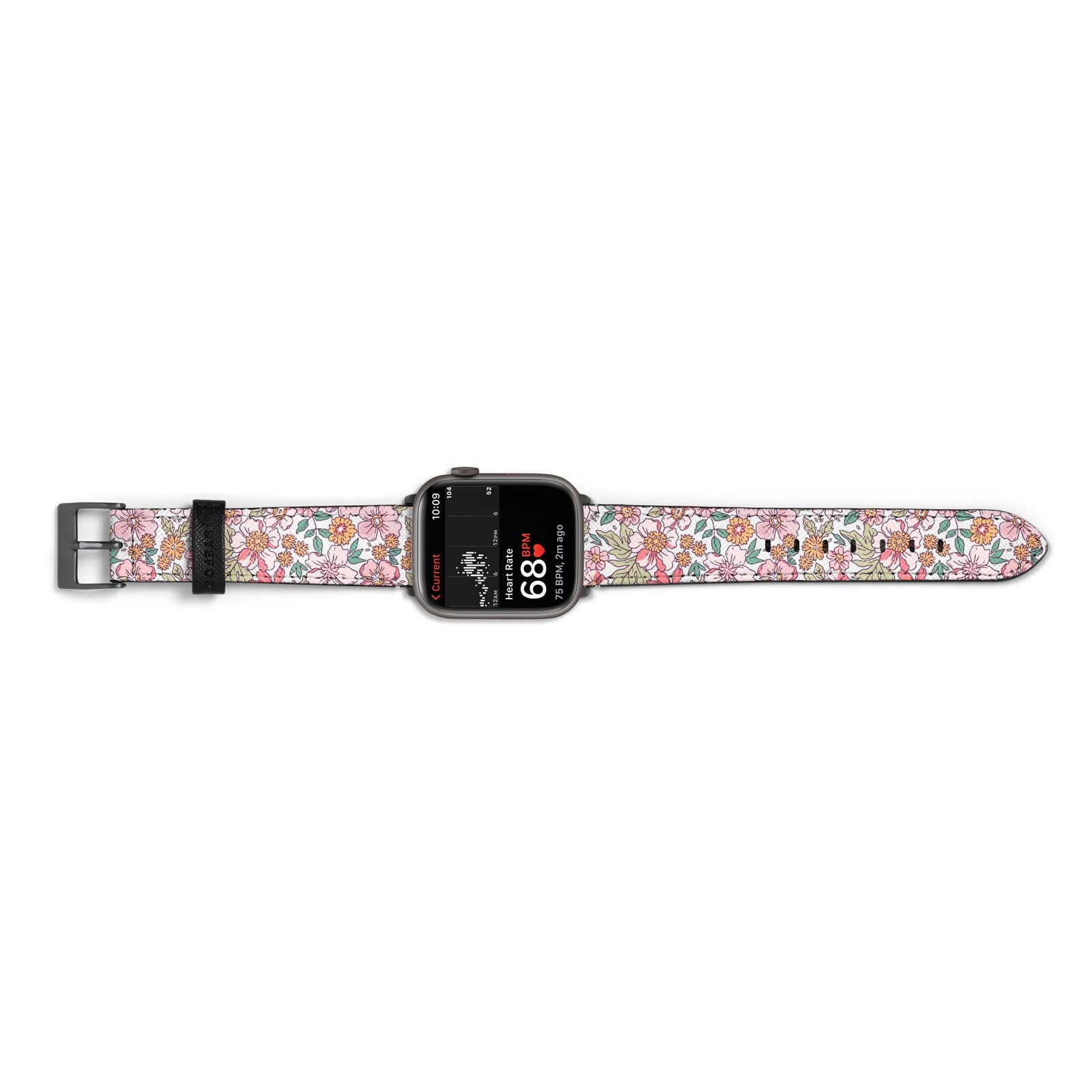 Small Floral Pattern Apple Watch Strap Size 38mm Landscape Image Space Grey Hardware