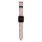 Small Floral Pattern Apple Watch Strap with Red Hardware