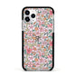 Small Floral Pattern Apple iPhone 11 Pro in Silver with Black Impact Case
