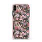 Small Floral Pattern Apple iPhone Xs Max Impact Case Pink Edge on Black Phone