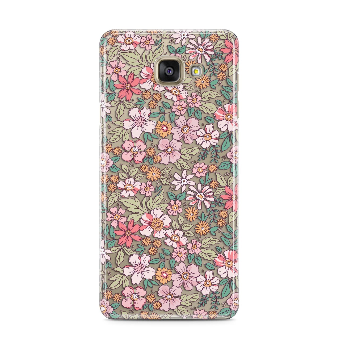 Small Floral Pattern Samsung Galaxy A3 2016 Case on gold phone