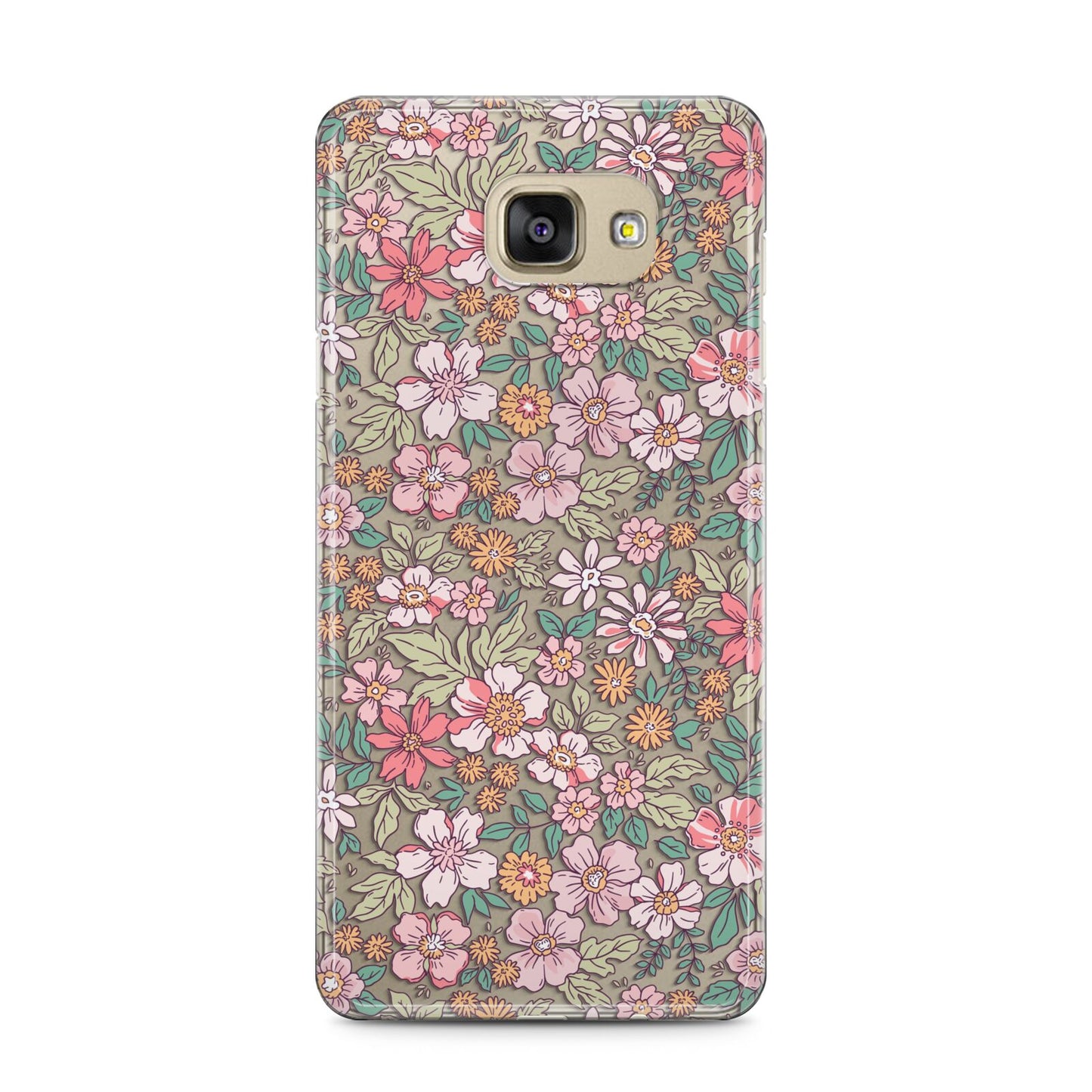 Small Floral Pattern Samsung Galaxy A5 2016 Case on gold phone