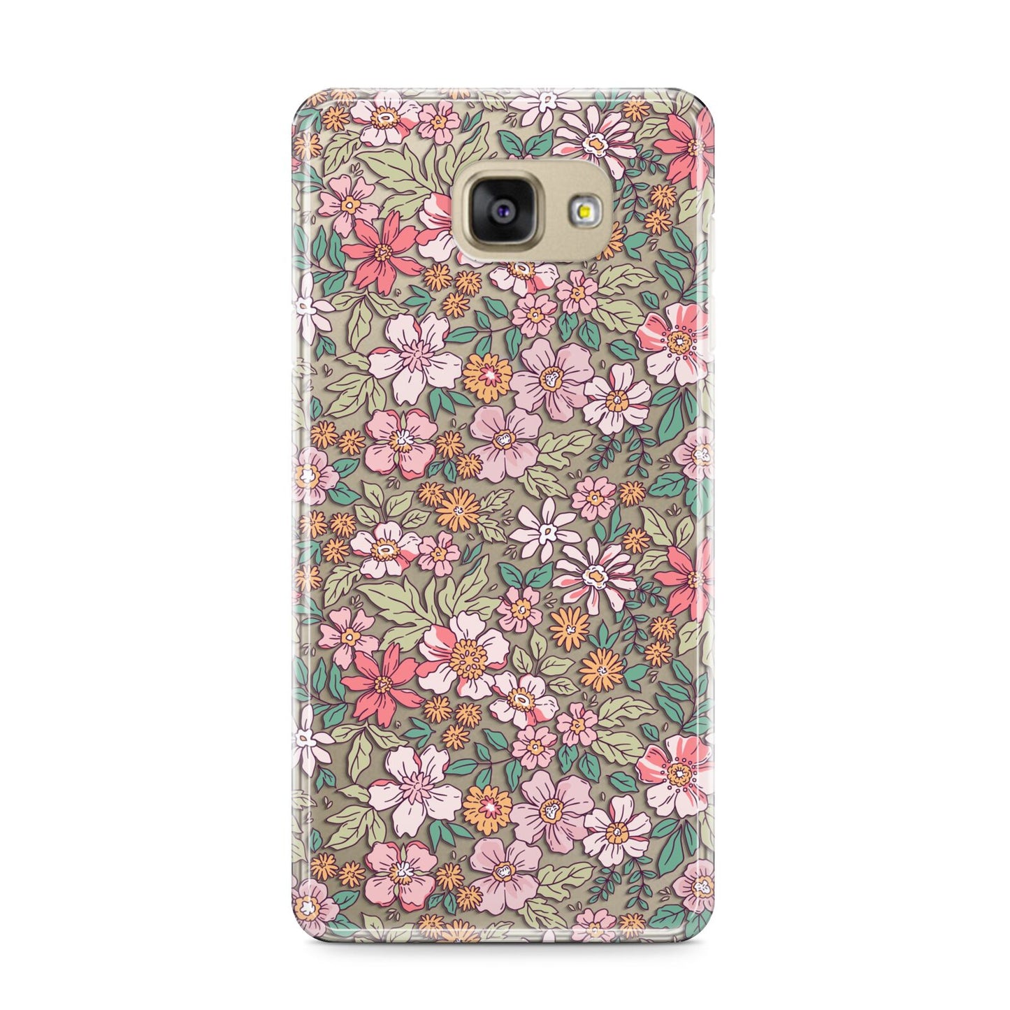 Small Floral Pattern Samsung Galaxy A9 2016 Case on gold phone