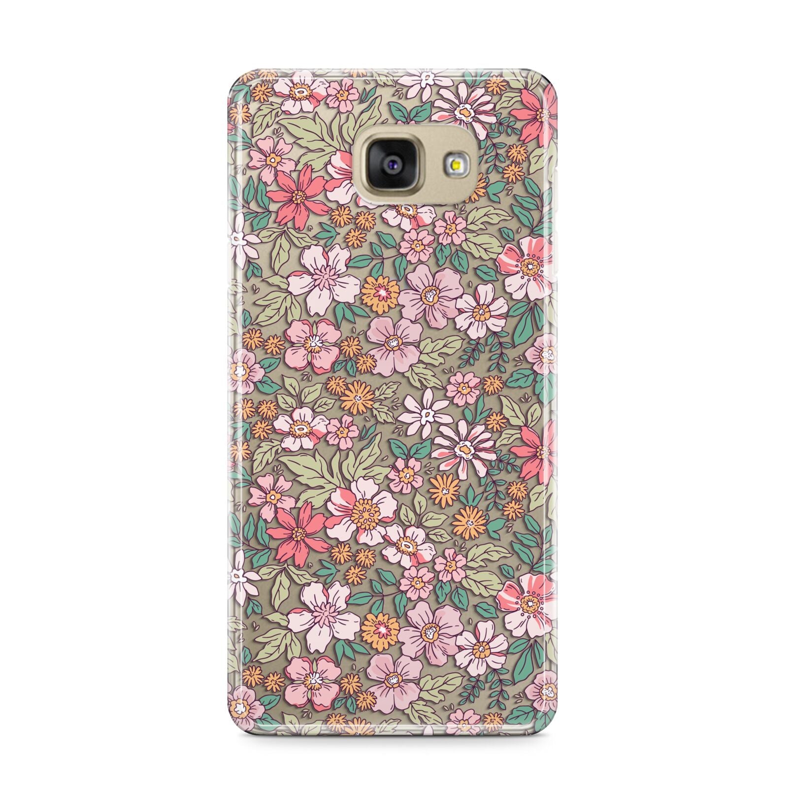 Small Floral Pattern Samsung Galaxy A9 2016 Case on gold phone