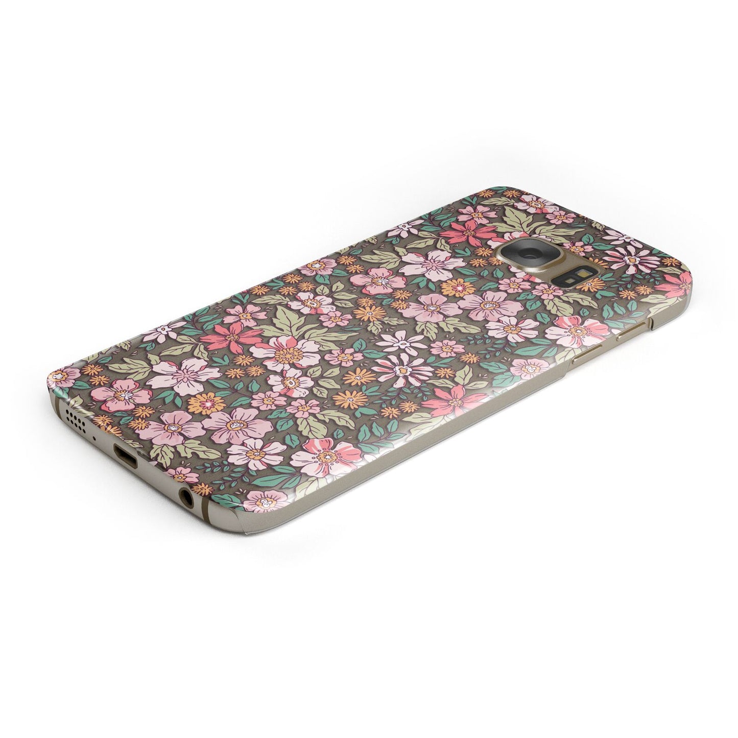 Small Floral Pattern Samsung Galaxy Case Bottom Cutout