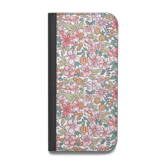 Small Floral Pattern Vegan Leather Flip Samsung Case