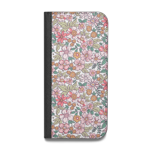 Small Floral Pattern Vegan Leather Flip iPhone Case