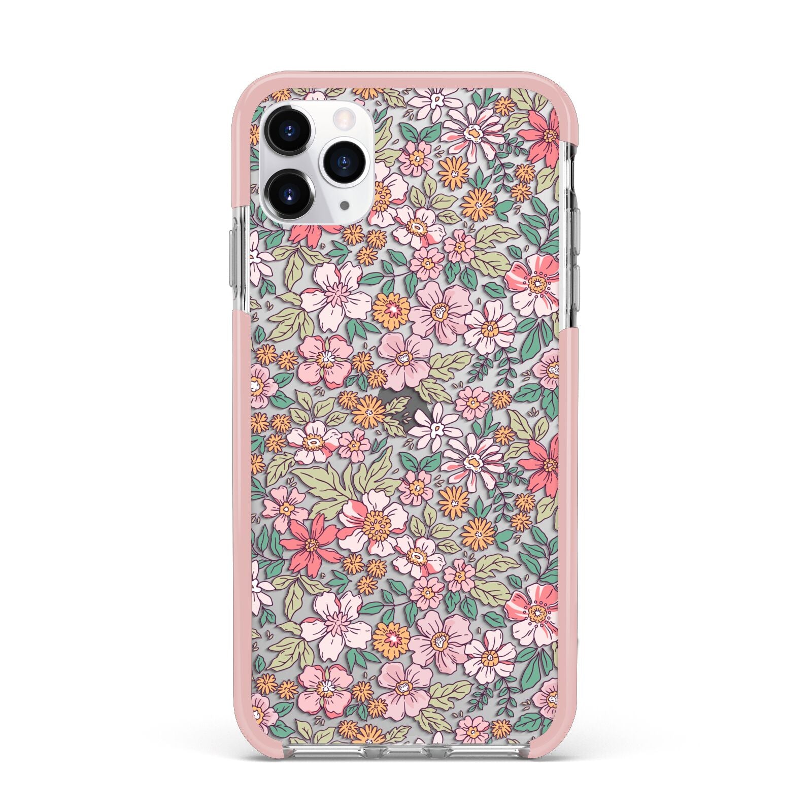 Small Floral Pattern iPhone 11 Pro Max Impact Pink Edge Case